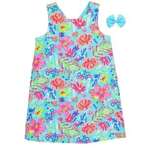 Tommy Bahama Girls Printed Cotton Shift Dress sz 7
